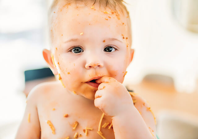 Choking is always a danger when they learn how to feed themselves